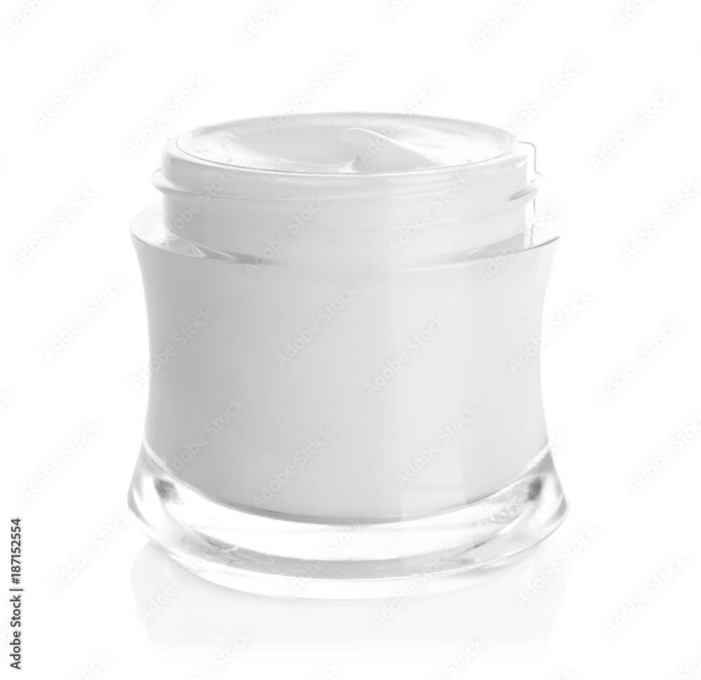 Jar with hand cream on white background Jar with hand cream on white background