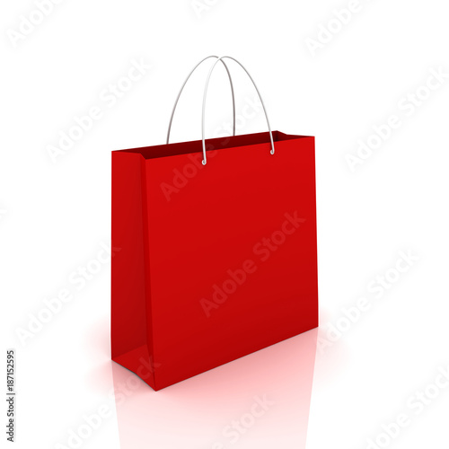 single shopping bag concept 3d illustration