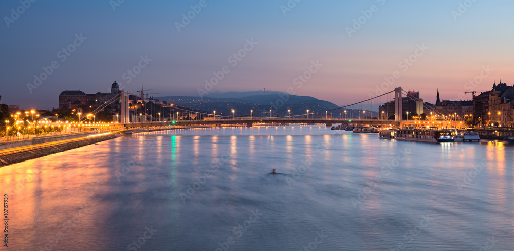 Fototapeta premium Dunaj, panorama Budapesztu
