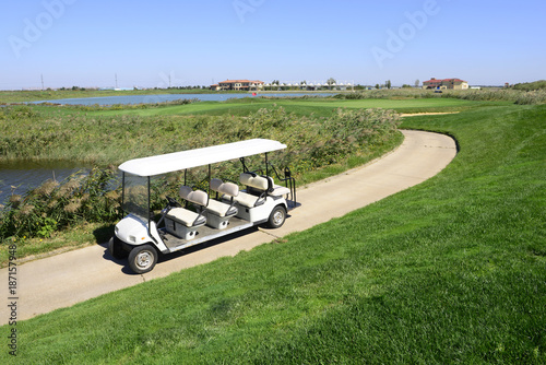Golf cart in a golf course