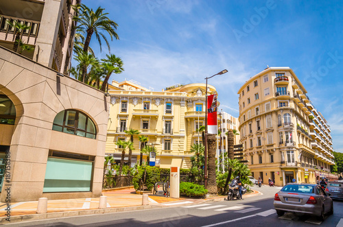 Beautiful streets and old luxury buildings of Monte Carlo, Monaco