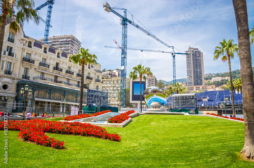 Beautiful streets and old luxury buildings of Monte Carlo, Monaco