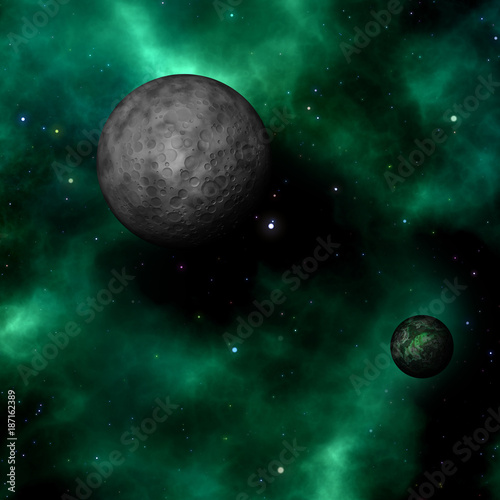Fototapeta Naklejka Na Ścianę i Meble -  3D abstract space scene