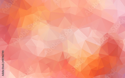 Light Orange polygonal illustration  which consist of triangles. Geometric background in Origami style with gradient. Triangular design for your business
