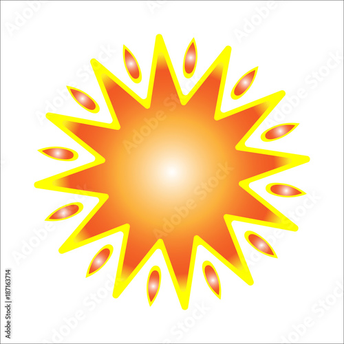sun with yellow rays