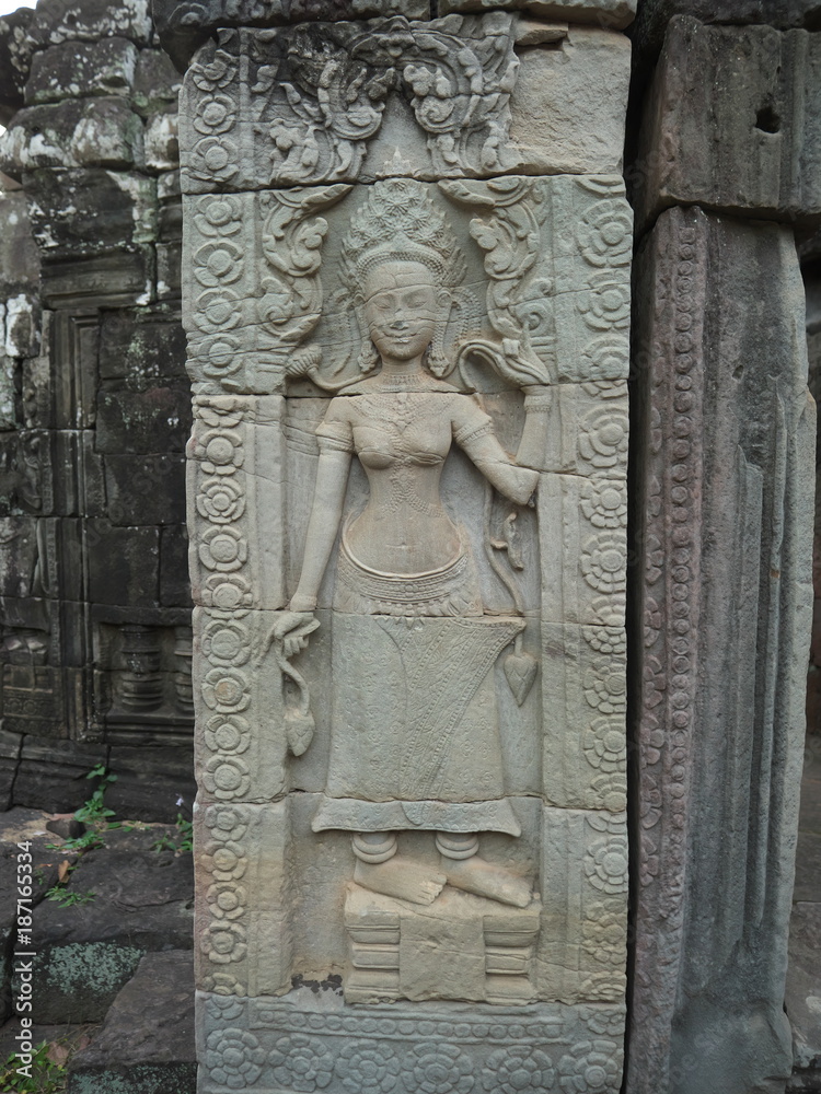 Siem Reap-December 23, 2017:Banteay Kdei is a Buddhist temple in Angkor, Cambodia.