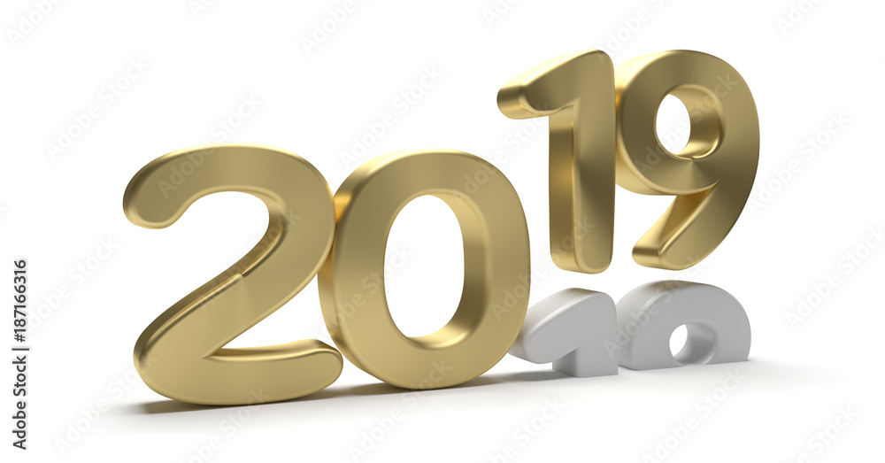 2019 new and 2018 old year 3d render 2019 new and 2018 old year 3d render