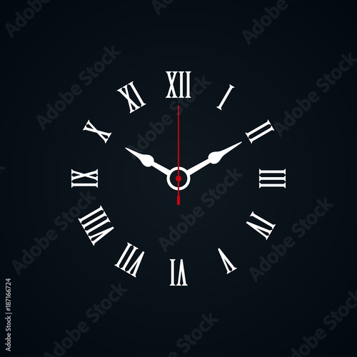 Clock face with roman numerals