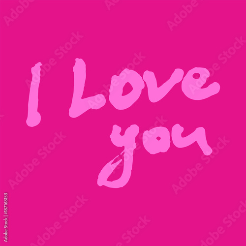 Wallpaper Mural Inscription I love you on a pink background Torontodigital.ca