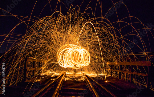 steel wool on a railway
