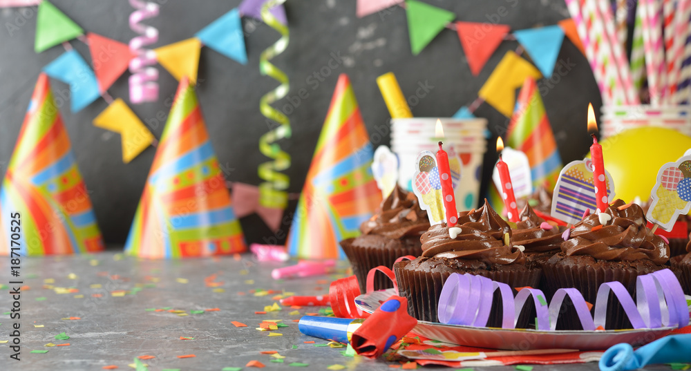 Fototapeta premium Colorful accessories for children's parties