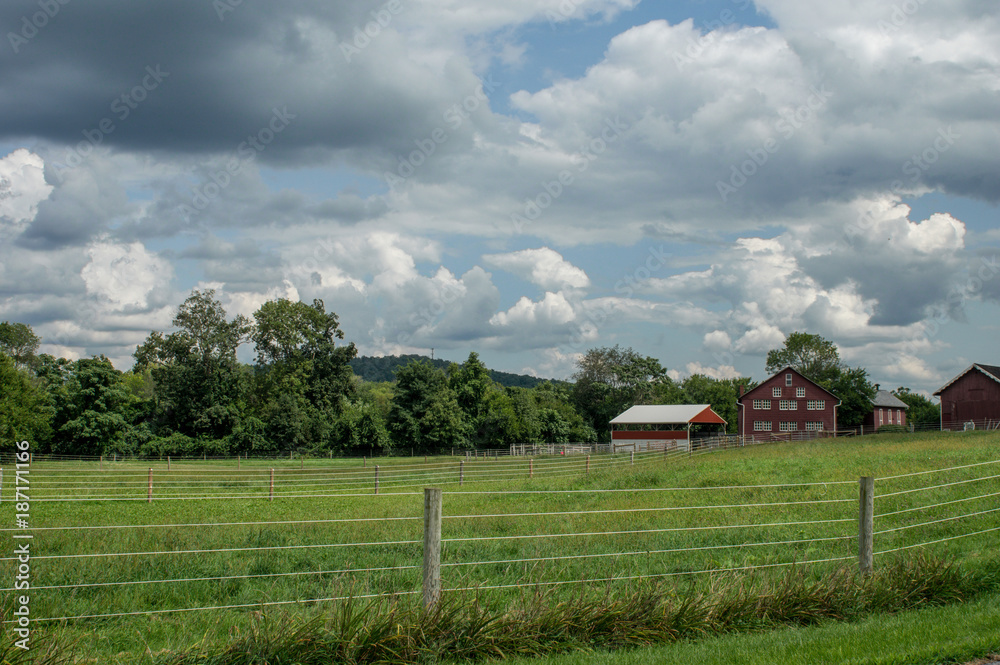 Obraz premium Meadows and Farm