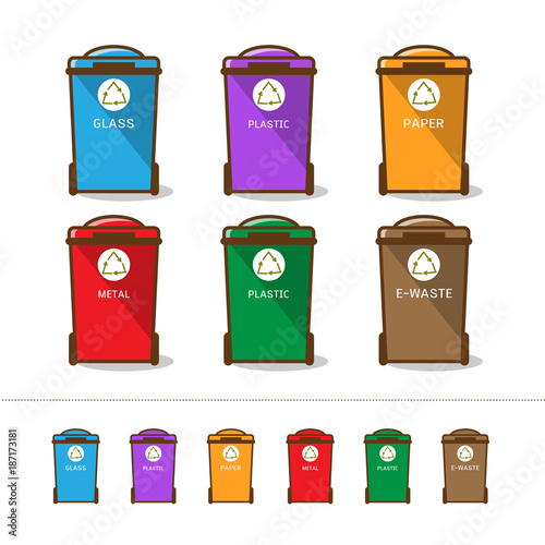 Colored recycle bin vector illustration