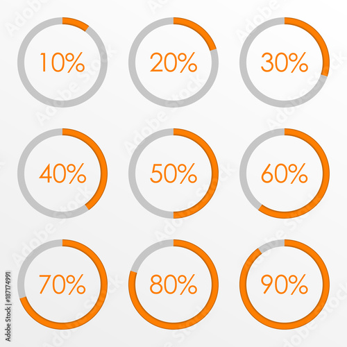 Percentage Diagram Set 10 30 40 50 60 70 80 90 Percent Pie Chart Business Infographics Template Vector Illustration Stock Vector Adobe Stock