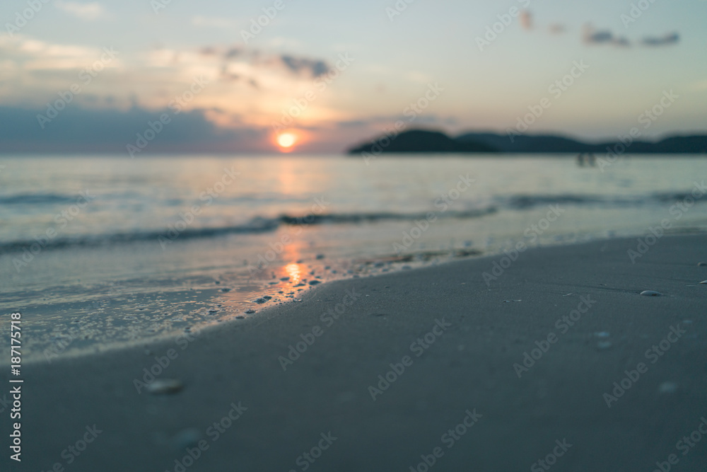 Soft focus sunset at beach - Light wave