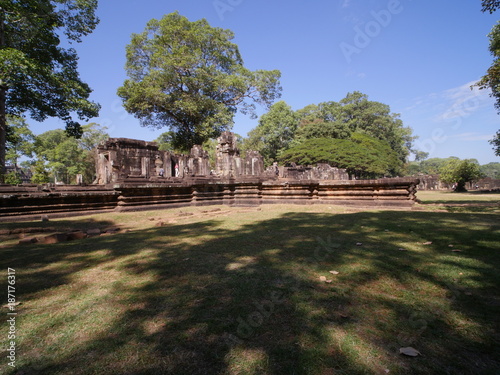 Fototapeta Naklejka Na Ścianę i Meble -  Siem Reap,Cambodia-December 22, 2017: The terrace of the elephants is part of the walled city of Angkor Thom. The terrace is named for the carvings of elephants on its eastern face.