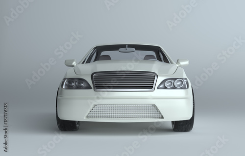 Generic brandless sports car on gray background © cherezoff