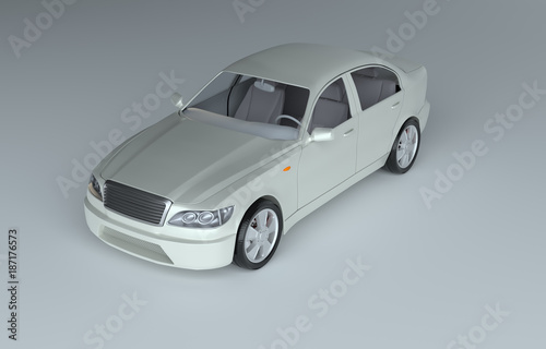 3d rendering of a brandless generic car