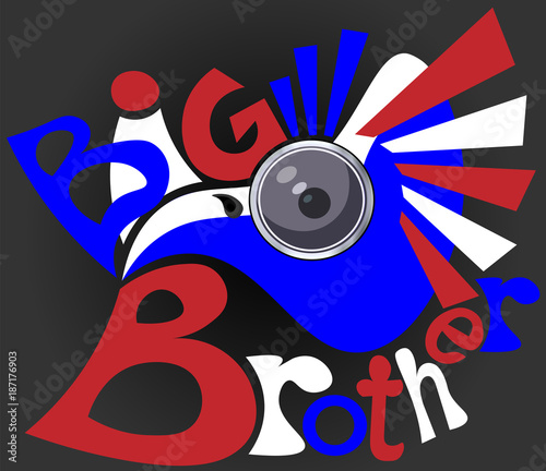 video surveillance systems eagle in red-white-blue color big Brother business logo