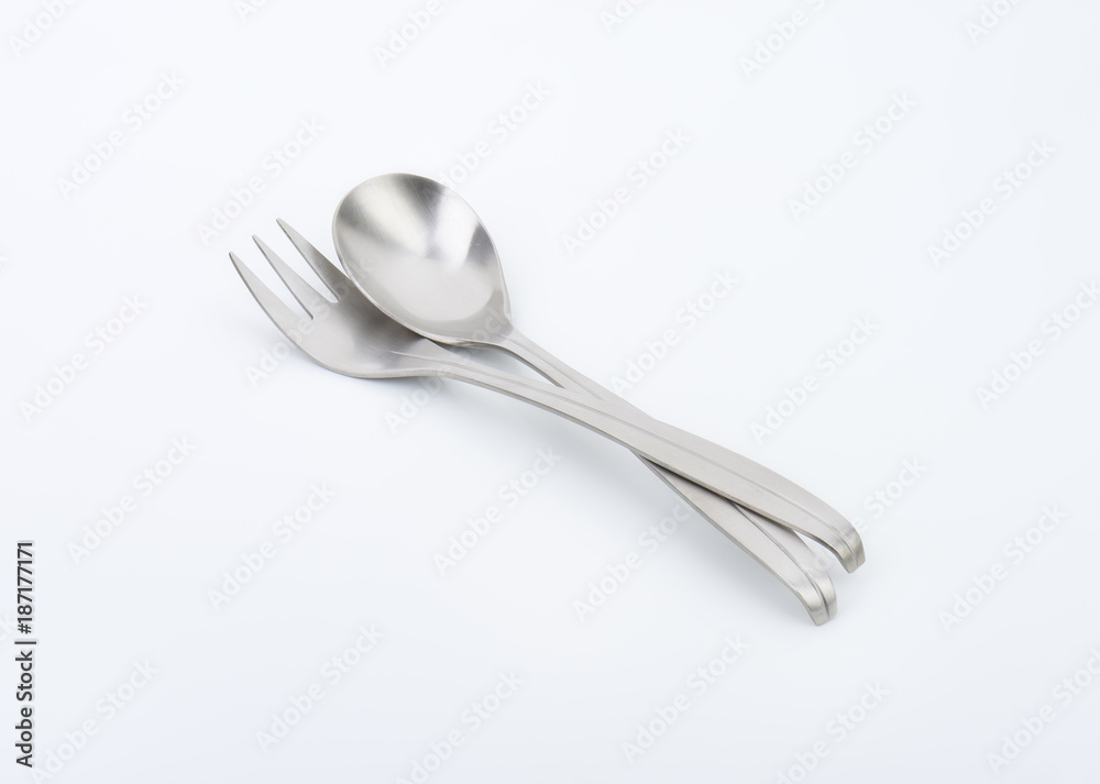 Metal spoon and fork Metal spoon and fork