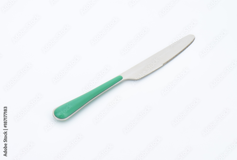 Table knife with green handle Table knife with green handle