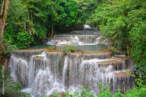 Waterfall Huai Mae Khamin Kanchanaburi Thailand Travel © viwat