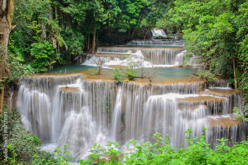 Waterfall Huai Mae Khamin Kanchanaburi Thailand Travel