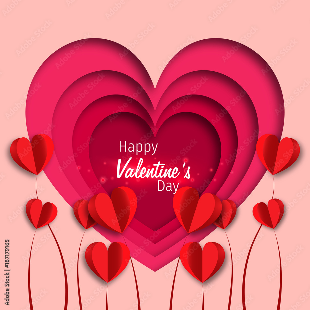 Creative Concept Happy Valentines Day. Creative Valentine's Day. Happy  Valentines Day Background. Happy Valentine's Day. Love valentine's  background with hearts. Stock Vector | Adobe Stock