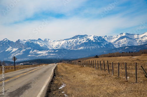 Road leading to Rocky Mountains