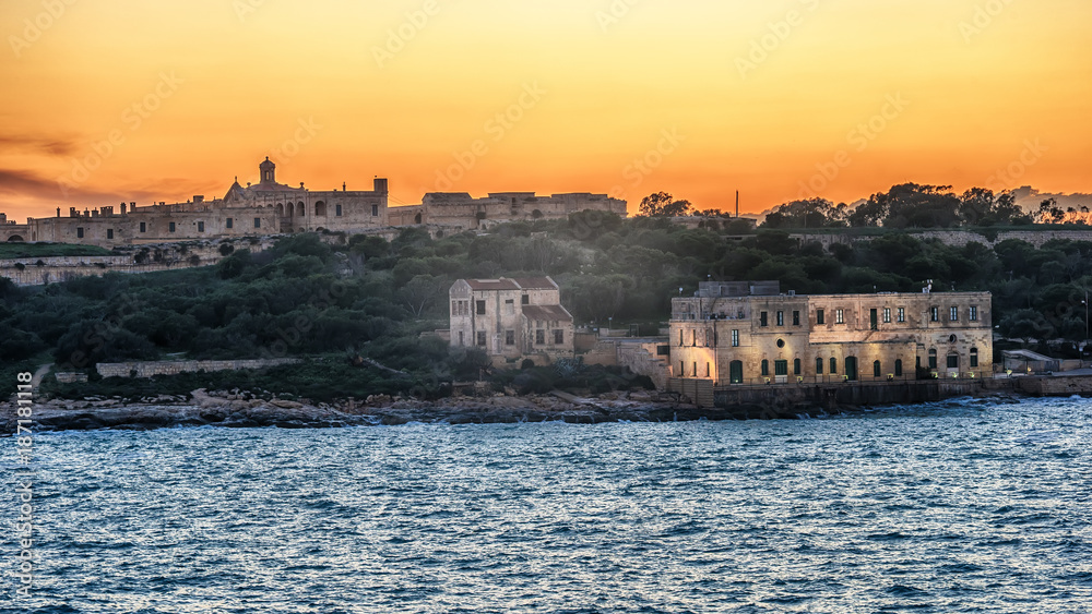 Malta: Manoel Island and Marsans Harbour at sunset
