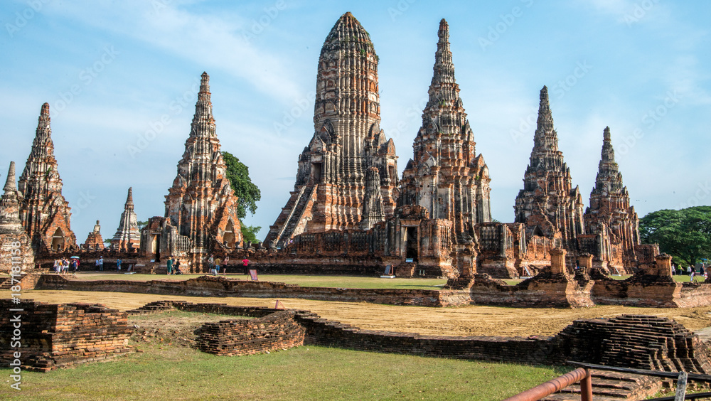 Ancient ruins at Wat Chaiwatthanaram Buddhist temple in Ayutthaya Thailand Ancient ruins at Wat Chaiwatthanaram Buddhist temple in Ayutthaya Thailand
