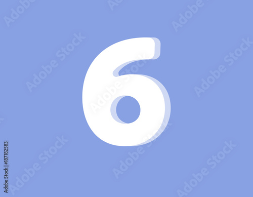 Six on a light purple background
