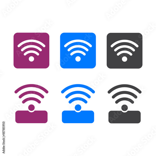 Wireless and wifi icons. Wireless Network Symbol wifi icon. Wireless and wifi vector