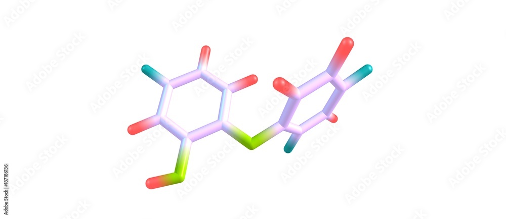 Triclosan acid molecular structure isolated on white Triclosan acid molecular structure isolated on white