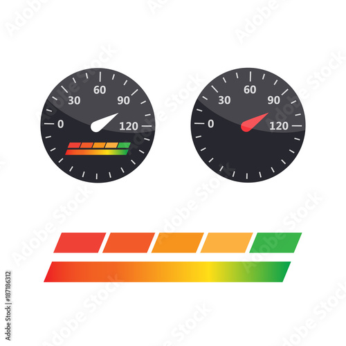 Guage icon. Credit score indicators and gauges vector set. Score vector icon