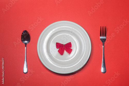 Romantic table setting for Valentines day