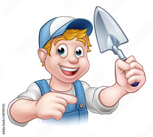 Builder Bricklayer Construction Worker Trowel Tool