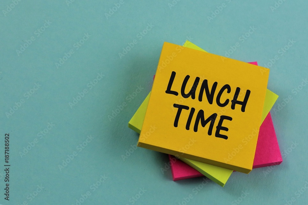 An concept Image of a lunch time note An concept Image of a lunch time note