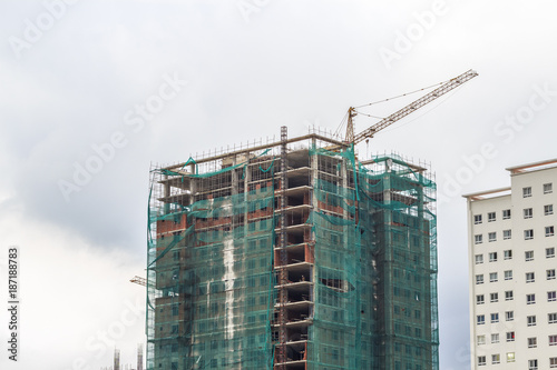 SAIGON, VIETNAM - JUNE 28, 2016 - A construction buiding in TOPAZ CITY apartment project located Ho Chi Minh city, Vietnam photo