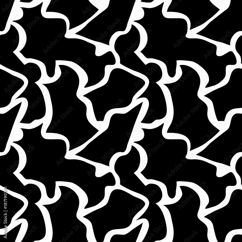 Seamless monochrome abstract pattern on a white background. High-quality vector illustration for your design. Seamless monochrome abstract pattern on a white background. High-quality vector illustration for your design.