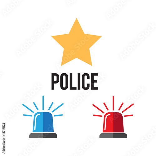 Siren set. Police flasher or ambulance flasher. Siren police light vector