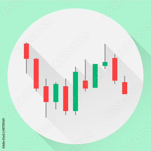 vector illustration. flat icon binary options. Green and red can