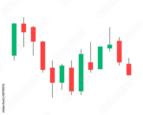 vector illustration. binary options. Green and red candle. Trade