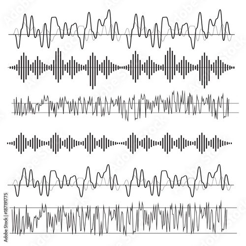 Sound waves concept. Sound waves vector. Sound waves sign and symbol in flat style