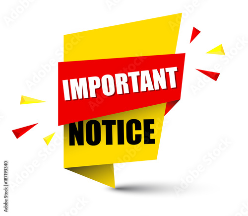 banner important notice