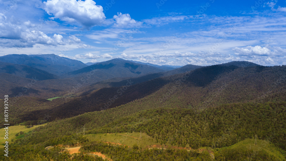 Naklejka premium Mountains and valleys