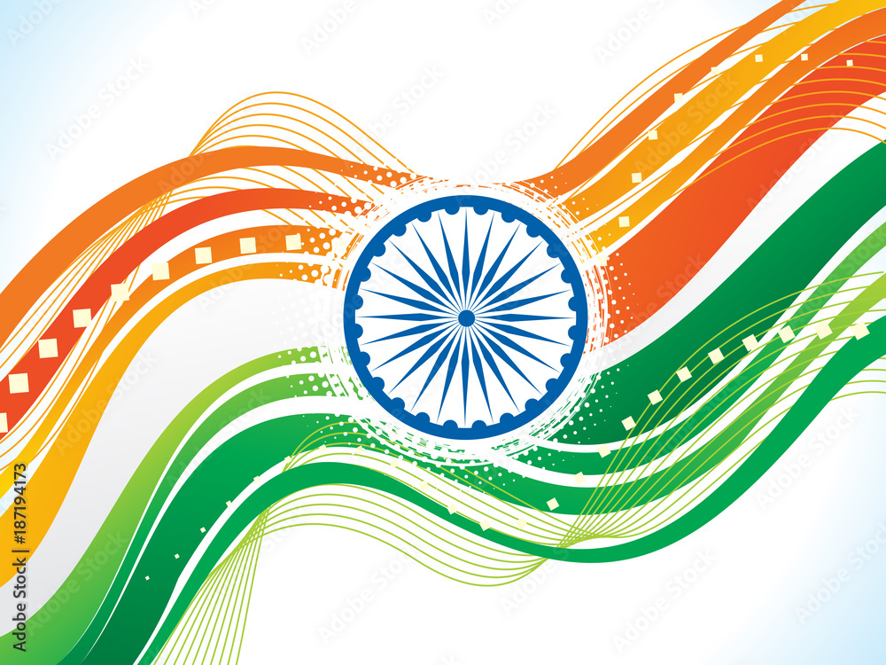 abstract indian flag wave background Stock Vector | Adobe Stock