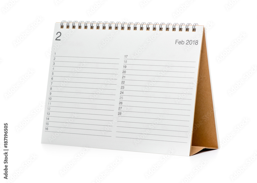 Minimal desk calendar 2018 isolated Minimal desk calendar 2018 isolated