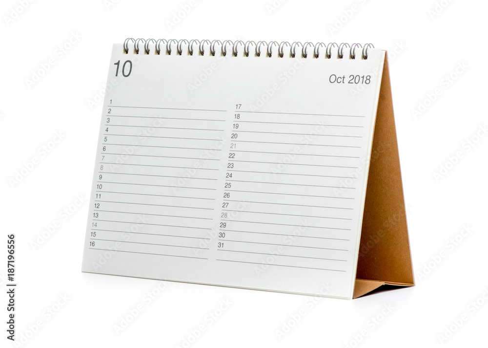 Minimal desk calendar 2018 isolated Minimal desk calendar 2018 isolated