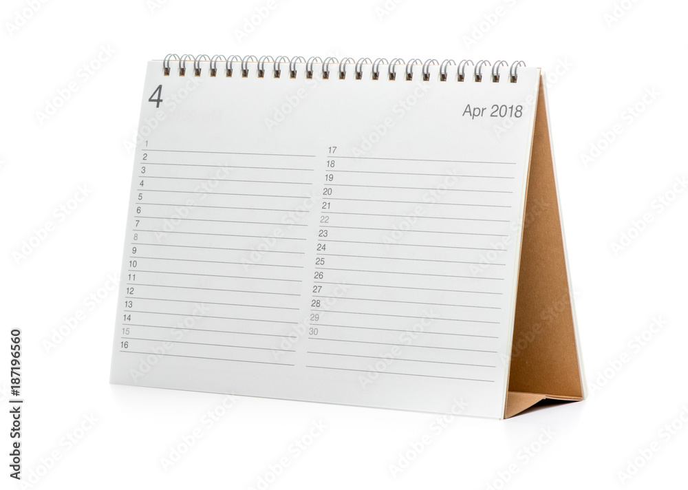 Minimal desk calendar 2018 isolated Minimal desk calendar 2018 isolated